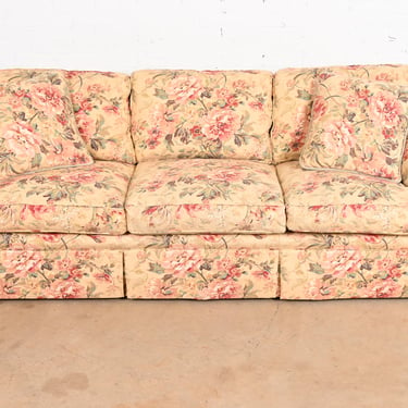 Baker Furniture Contemporary Down-Filled Floral Upholstered Sofa