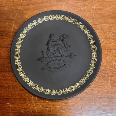 Vintage Wedgwood Jasperware Black and Gold Mother's Day Plate 