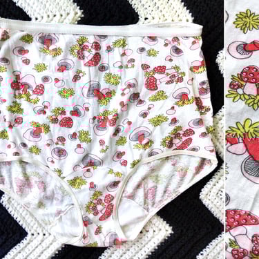 Mushroom Vintage NWOT 60s 70s Patterned Cotton Sissy Panties Underwear 