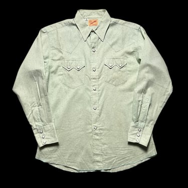 Vintage 1950s Gold Star SANFORIZED Sawtooth Western Shirt ~ size M ~ Cowboy ~ Rockabilly ~ Pearl Snap ~ Atomic ~ 