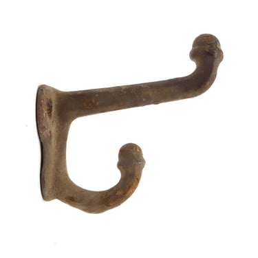 Antique Acorn Double Arm Cast Iron Coat Wall Hook