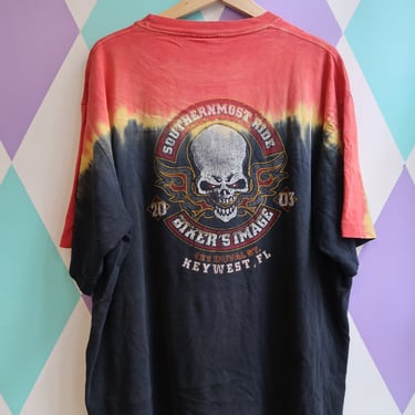 Vintage 2003 Southernmost Ride Tie-Dye Biker Tee – Key West Skull Graphic