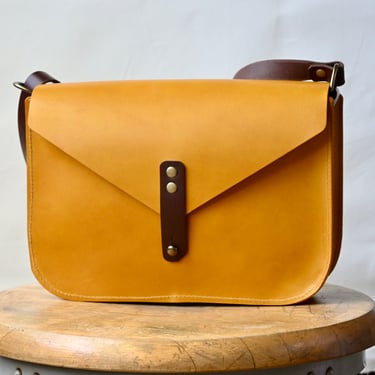 Leather Crossbody Satchel Bag, PRE-ORDER Yellow