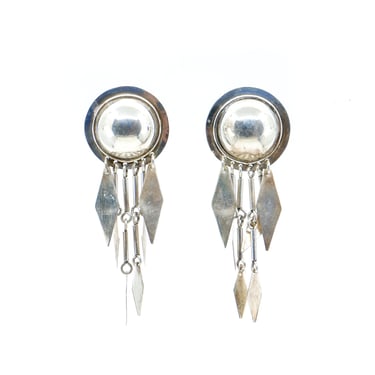 Sterling Silver Fringed Dome Earrings