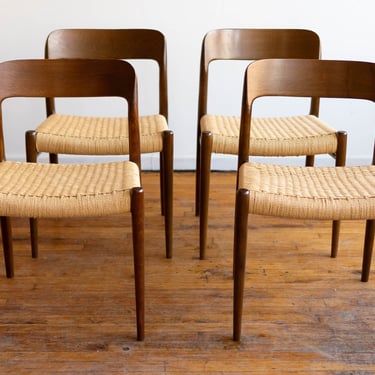 Vintage Mid Century Danish Niels O. Moller 75 Dining Chairs in Wenge - Set of 4 