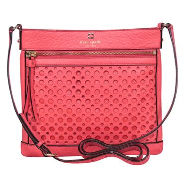 Kate Spade - Neon Coral Pink Laser Cut Front Crossbody Bag