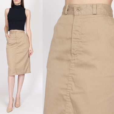 Small 70s Osh Kosh B'Gosh Khaki Midi Skirt 25.5