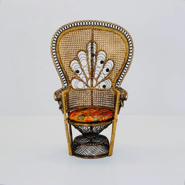Mid century Classic Wicker Emmanuelle Peacock Chair 1960/70s 