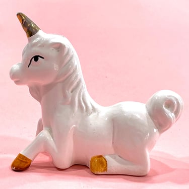 VINTAGE: Unicorn Salt Shaker - Porcelain Shaker - Kitchen Table Decor - Replacement 