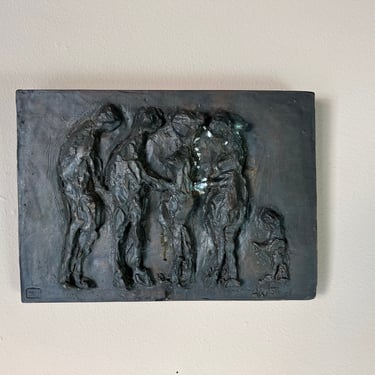 Joseph James Akston ( 1898-1983 ) Abstract Bronze Plaque 