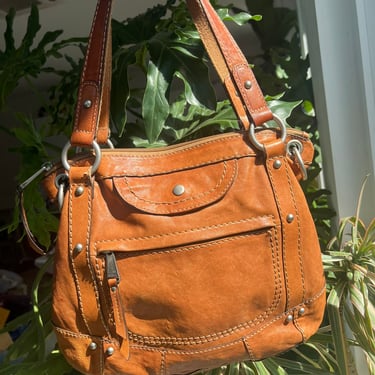 Vintage Fossil Leather Hobo Bag