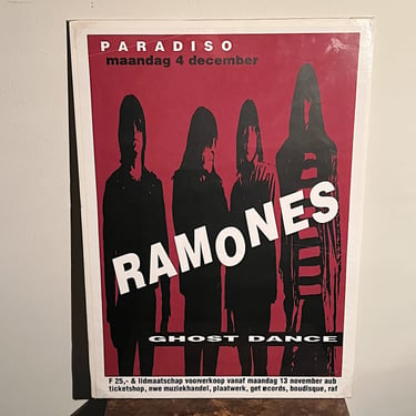 Rare Ramones Concert Poster from Amsterdam - 1989 - Paradiso Grote Zaal - Vintage Rock Memorabilia - Punk Rock Classic - Joey Ramone 