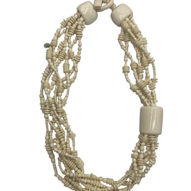 ++++ PRICE Gerda Lynggaard for Monies White Beaded Necklace
