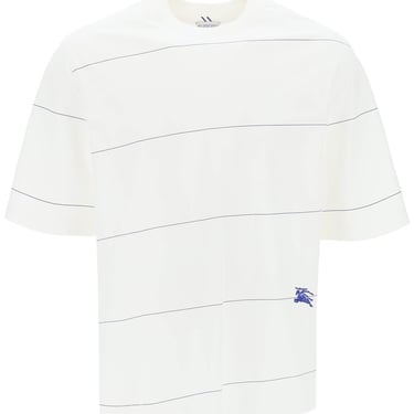 Burberry Striped T-Shirt With Ekd Embroidery Men