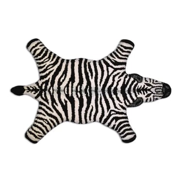 Zebra Hooked Rug