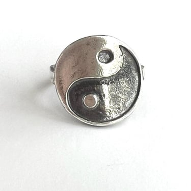 Reworked Vintage Sterling Silver Yin Yang Ring 