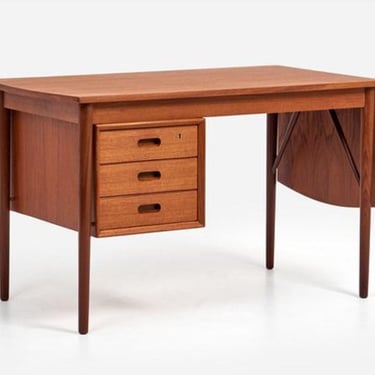 DANISH Mid Century Modern TEAK Double Sided DESK by Erik Buch for Oddense Maskinsnedkeri, 1960's 