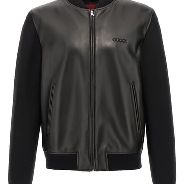 Gucci Men Bimaterial Bomber Jacket