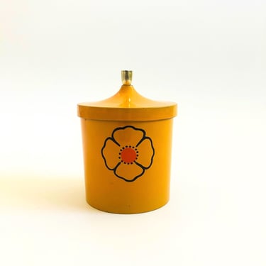 Mid Century Yellow Lacquerware Jar 