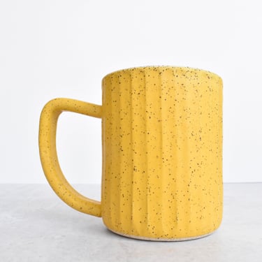 Fluted mustard yellow Mug 