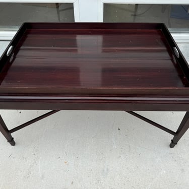 Barbara Barry for Baker Dark Mahogany  Tray Top Coffee Table 