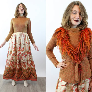 1960s VICTOR COSTA romantica marabou feather dress small | new winter 