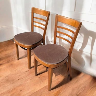 Vintage Dining Chairs by Thonet, Wooden Chairs, Mid Century Furniture, Retro Dining Chairs, MCM, Bentwood, Velvet, Kitchen, Dining Room 
