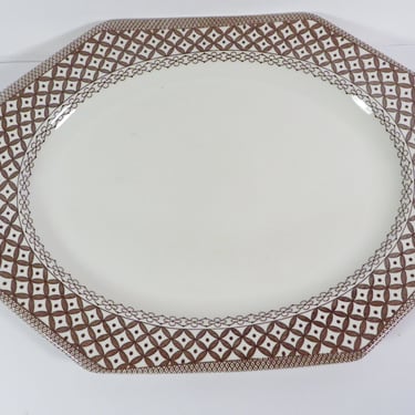 Vintage Meaking English Royal Staffordshire Wicker Ironstone Platter - J&G Meakin Wicker Serving Platter 