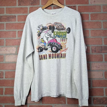 Vintage 1997 Easter Utah Sand Mountain Dune Bunny ORIGINAL Graphic Longsleeve - Extra Large 