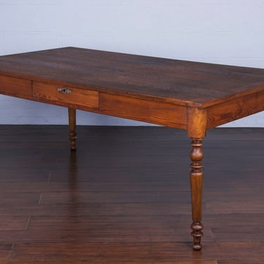 Antique Country French Louis Philippe Style Oak Dining Table 