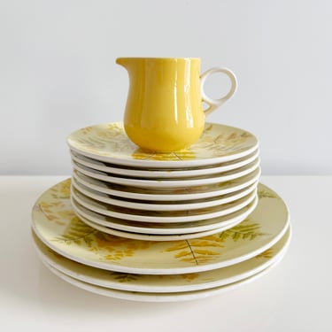 Mikasa Country Fashions Wild Blossoms 5300 Yellow Mixed Lot Floral Mid-Century Dinnerware Japan Vintage 1970s 