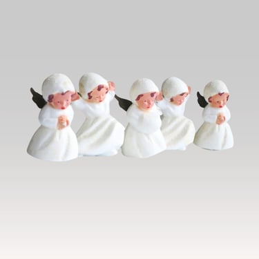Mini Angel Ornaments with Brass Wings, Antique Tiny Figures for Gift Package Decorations 