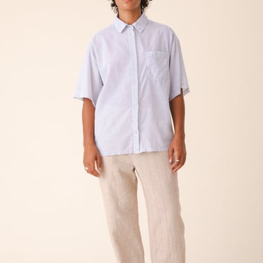 Oversized Work Shirt in Voile Stripe