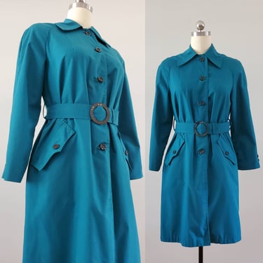 1960s  Raincoat with Matching Belt and Pockets 60's Jacket 60s Women's Vintage Size Medium 