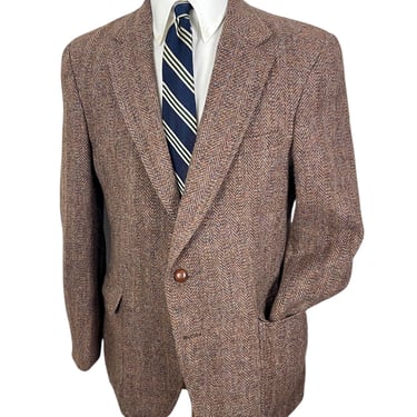 Vintage 1970s HERRINGBONE TWEED Sport Coat ~ size 36 to 38