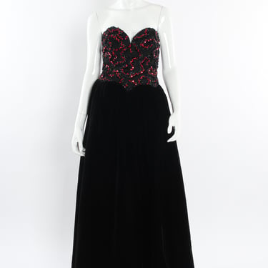 Sweetheart Sequin Lace Velvet Gown