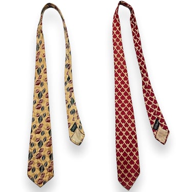 Lot of 2 Vintage 1930s/1940s Neckties ~ Atomic / Rockabilly / Art Deco / Swing ~ VLV ~ Neck Tie ~ Cravat ~ Arrow / Woolf Brothers 