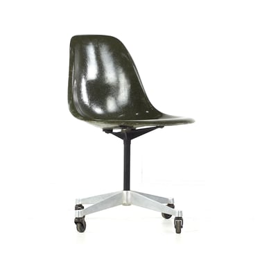 Charles and Ray Eames for Herman Miller Mid Century Fiberglass Wheeled Shell Chair - mcm 