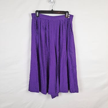 Vintage 90s Purple & White Polka Dot Culottes 