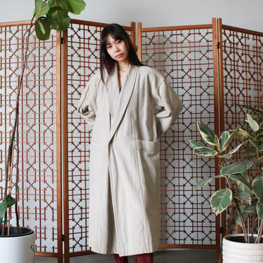 vintage 1980s issey miyake plantation stone wash woven coat 