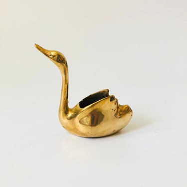 Small Brass Swan Planter 