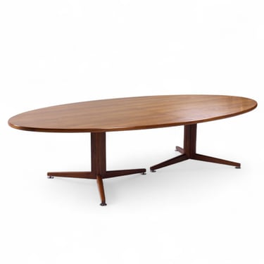 Edward Wormley for Dunbar Mid Century Walnut Elliptical Conference / Dining Table - mcm 