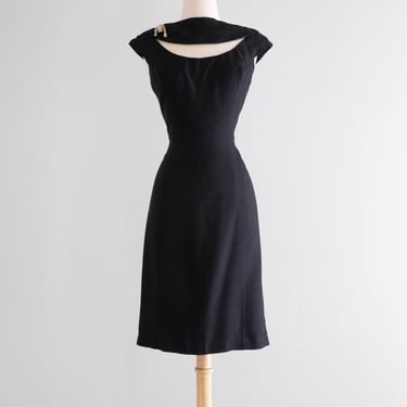 Fabulous 1960's Estevez Little Black Cocktail Dress / Medium