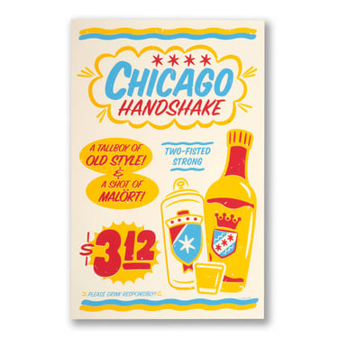 Chicago Handshake Printed Poster