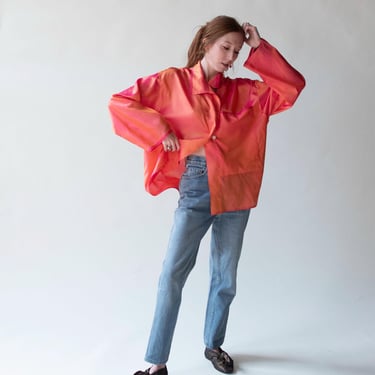 1990s Iridescent Silk Blouse | Michel Leger 