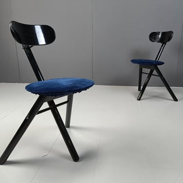 Pair of foldable stools by Calligaris, 1990s - italian bar stools - vintage bar stools 