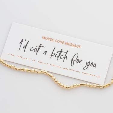 I'd Cut a Bitch for You Hidden Morse Code Message Necklace, Sister Gift, Unique Birthday Gift for Friend, Funny Friends Forever Gift 