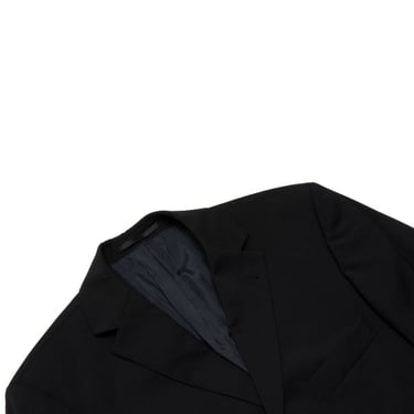 HUGO BOSS 90s Virgin Wool Plain Weave Slim Tailored Jacket - Black