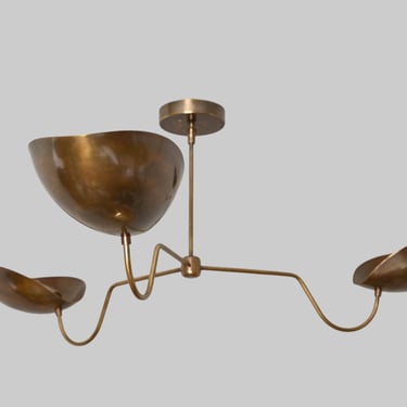 Oversize Upward Brass Scoop Chandelier 