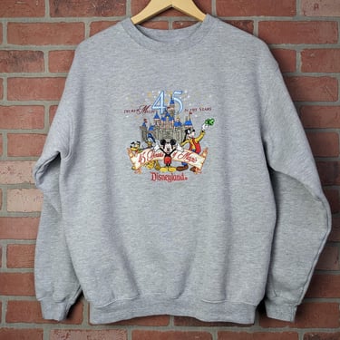 Vintage 90s Embroidered Disney 45 Years of Magic ORIGINAL Crewneck Sweatshirt - Large 